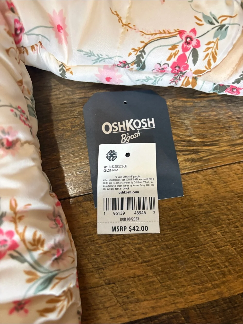 OshKosh B'Gosh Floral Pram One Piece Overall Bunting nwt